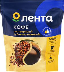 Кофе растворимый ЛЕНТА сублимированный, 450г