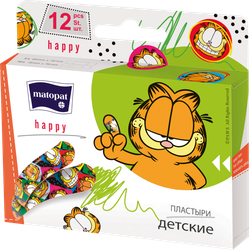Пластыри MATOPAT Happy цветные, 12шт