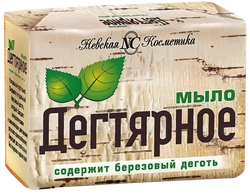 Туалетное мыло НЕВСКАЯ КОСМЕТИКА Дегтярное, с березовым дегтем, 4шт