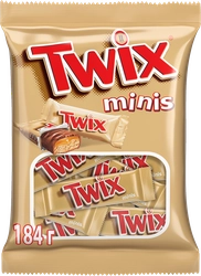 Конфеты TWIX Minis с печеньем и карамелью, покрытые молочным шоколадом, 184г