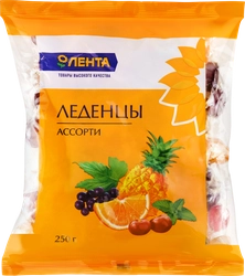 Леденцы ЛЕНТА Мини ассорти, 250г