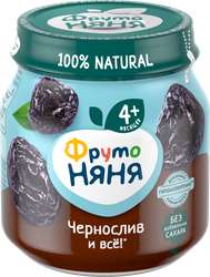 Пюре фруктовое ФРУТОНЯНЯ Чернослив, с 4 месяцев, 100г