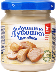 Пюре мясное БАБУШКИНО ЛУКОШКО Цыпленок, с 6 месяцев, 100г