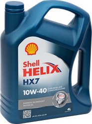 Масло моторное SHELL Helix HX7 10W-40 полусинтетическое, 4л