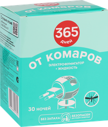 Комплект от комаров 365 ДНЕЙ Люкс электрофумигатор + жидкость, 30 ночей
