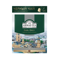 Чай черный AHMAD TEA Tea Earl Grey с бергамотом байховый, 100пак