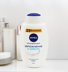 Гель-уход для душа NIVEA Увлажнение и забота, для всей семьи, увлажняющий, 750мл