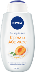 Гель-уход для душа NIVEA Крем и абрикос увлажняющий, 750мл