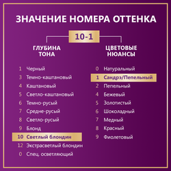 Крем-краска для волос ПАЛЕТТ C10 (10–1) Серебристый блондин, 110мл