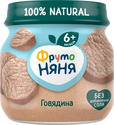 Пюре мясное ФРУТОНЯНЯ Говядина, с 6 месяцев, 80г