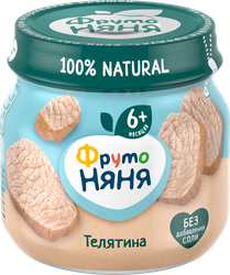 Пюре мясное ФРУТОНЯНЯ Телятина, с 6 месяцев, 80г