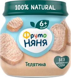 Пюре мясное ФРУТОНЯНЯ Телятина, с 6 месяцев, 80г