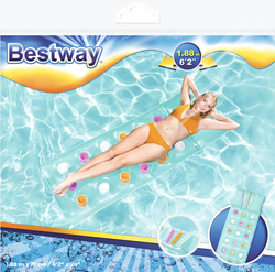 Матрас надувной для плавания BESTWAY 188х71см, с ремкомплектом, цвета в ассортименте, Арт. 43014