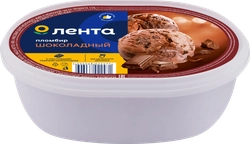 Мороженое ЛЕНТА Пломбир шоколадный с шоколадной крошкой, без змж, 400г