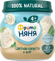 Пюре овощное ФРУТОНЯНЯ Цветная капуста, с 4 месяцев, 80г