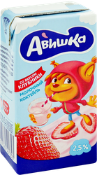 Коктейль молочный для детей АВИШКА Клубника 2,5%, без змж, 200г