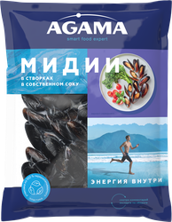 Мидии в створках в/м в собственном соку 4*450г (Agama 100% качество)