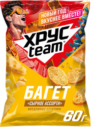 Изображение товара Сухарики ХРУСTEAM багет Сырное ассорти, 60г