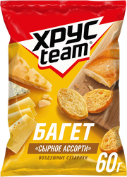 Сухарики ХРУСTEAM багет Сырное ассорти, 60г