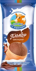 Мороженое КОРОВКА ИЗ КОРЕНОВКИ Пломбир шоколадный, без змж, вафельный стаканчик, 100г