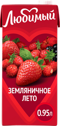 Напиток сокосодержащий ЛЮБИМЫЙ Яблоко, черноплодная рябина, клубника, земляника, 0.95л