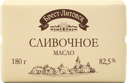 Изображение товара Масло сладкосливочное БРЕСТ-ЛИТОВСК Сливочное несоленое 82,5%, без змж, 180г