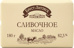 Изображение товара Масло сливочное БРЕСТ-ЛИТОВСК 82,5%, без змж, 180г