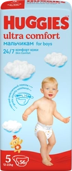 Подгузники для мальчиков HUGGIES Ultra Comfort 5 12–22кг, 56шт