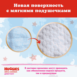 Подгузники для девочек HUGGIES Ultra Comfort 4 8–14кг, 66шт