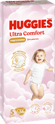 Подгузники для девочек HUGGIES Ultra Comfort 5 12–22кг, 56шт