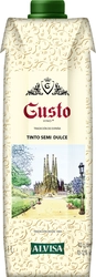 Вино GUSTO Vino красное полусладкое, 1л