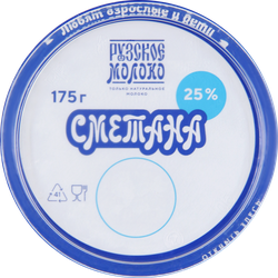 Сметана РУЗСКИЙ Рузская 25%, без змж, 175г