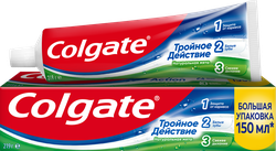 Изображение товара Зубная паста COLGATE Тройное действие Натуральная мята для защиты от кариеса, удаления потемнений с зубов и свежего дыхания, 150мл