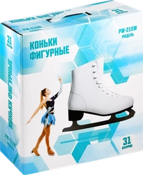 Коньки фигурные р. 31–36, белые, Арт. PW-215W