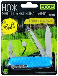Нож туристический многофункциональный ECOS 11в1, Арт. 325130