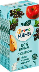 Сок ФРУТОНЯНЯ Яблоко, черная смородина осветленный, с 5 месяцев, 200мл