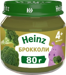 Пюре овощное HEINZ Natural Брокколи, с 4 месяцев, 80г