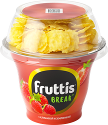 Изображение товара Продукт йогуртный FRUTTIS Вкусный перерыв Клубника, земляника с топпером 2,5%, без змж, 175г