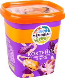 Коктейль из морепродуктов МЕРИДИАН в масле, 415г