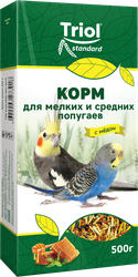 Корм для мелких и средних попугаев TRIOL Криспи с медом, 500г