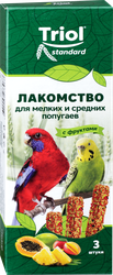 Лакомство для мелких и средних попугаев TRIOL с фруктами, 80г