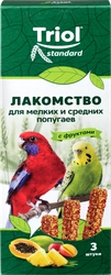 Лакомство для мелких и средних попугаев TRIOL с фруктами, 80г