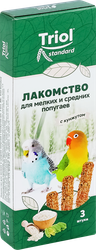 Лакомство для попугаев TRIOL с кунжутом, для мелких и средних пород, 80г