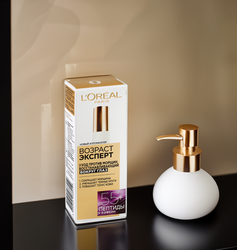Крем для области вокруг глаз L'OREAL Возраст Эксперт 55+ против морщин, 
восстанавливающий, 15мл