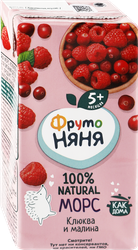 Морс ФРУТОНЯНЯ Клюква и малина, с 5 месяцев, 200мл