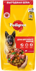 Изображение товара Корм сухой для взрослых собак PEDIGREE с говядиной, для крупных пород, 13кг