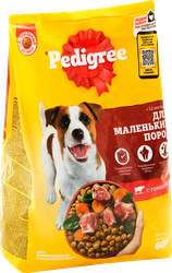 Корм сухой для взрослых собак PEDIGREE Говядина, для малых пород, 600г