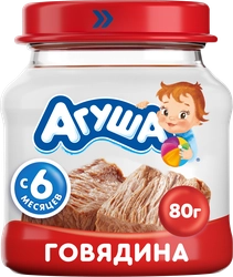 Пюре мясное АГУША Говядина, с 6 месяцев, 80г