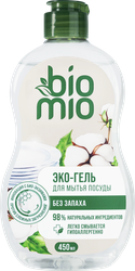 Изображение товара Жидкое средство для мытья посуды BIOMIO без запаха, 450мл