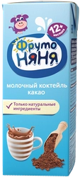 Коктейль молочный ФРУТОНЯНЯ Kids Шоколадный с какао 2,8%, 200мл
